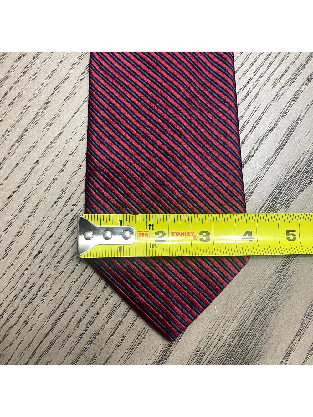 Brooks Brothers Makers Necktie Red Blue Repp Stripe Pure Silk Tie USA England